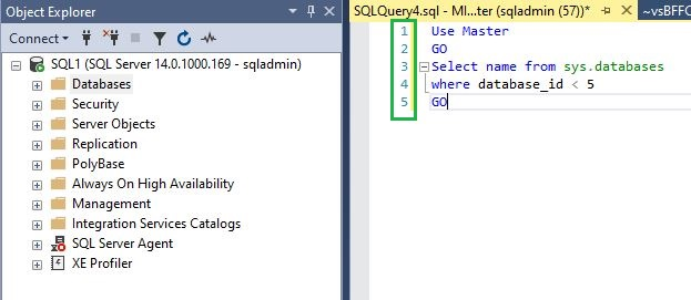Add line number in SSMS