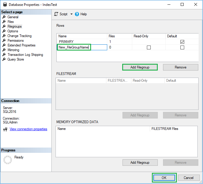 filegroup in SQL Server