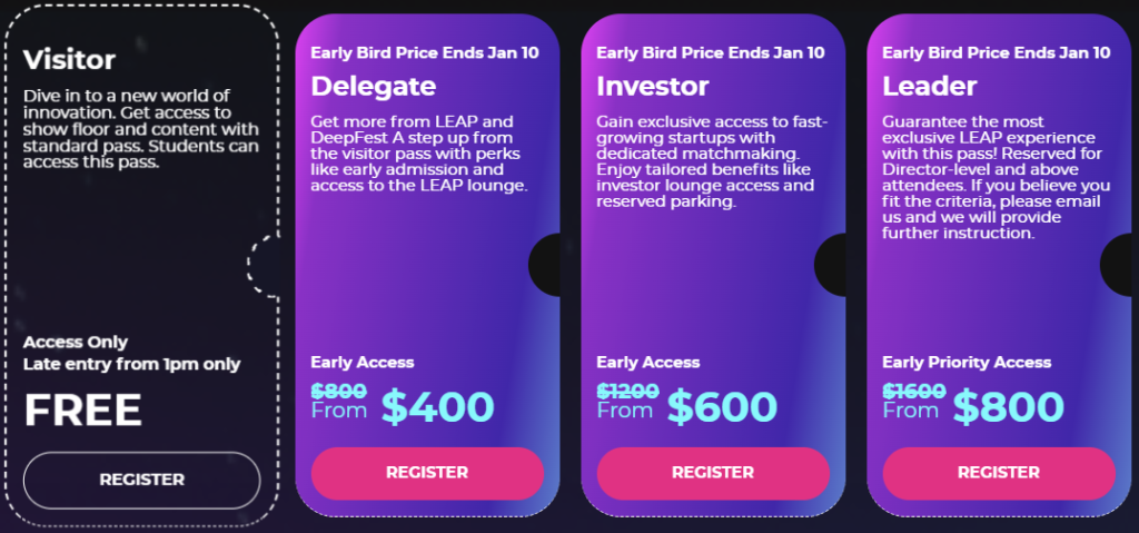 Leap 2025 Registration
Leap 2025 tickets
Leap 2025 cost
Leap 2025 price