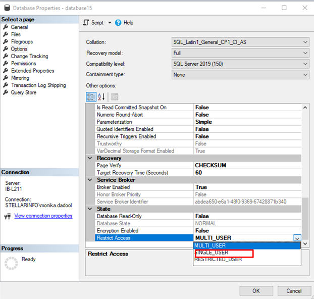 recover MSSQL database